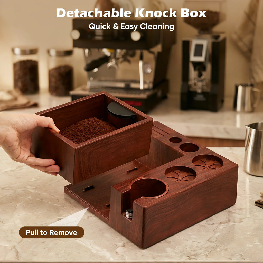 Wooden coffee station