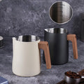 Milk frothing with wood handle
